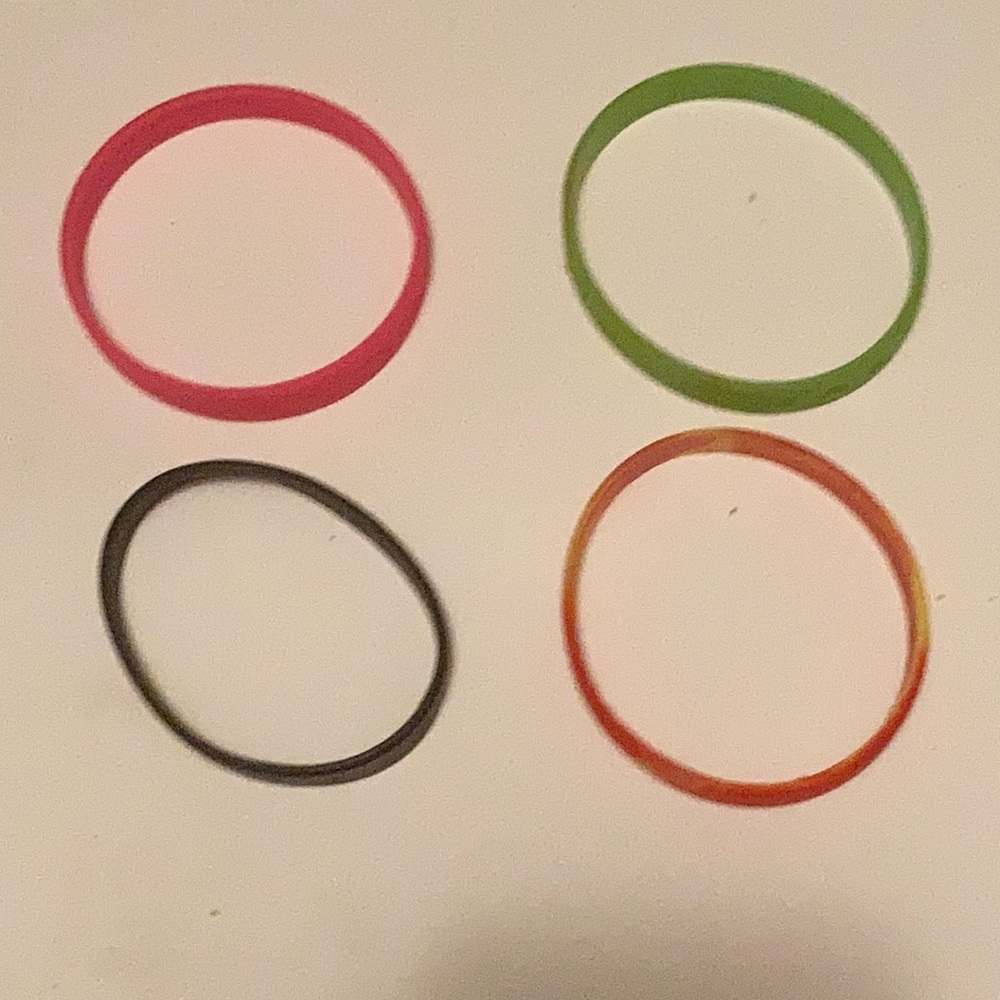 Lot of 4 rubber bracelets